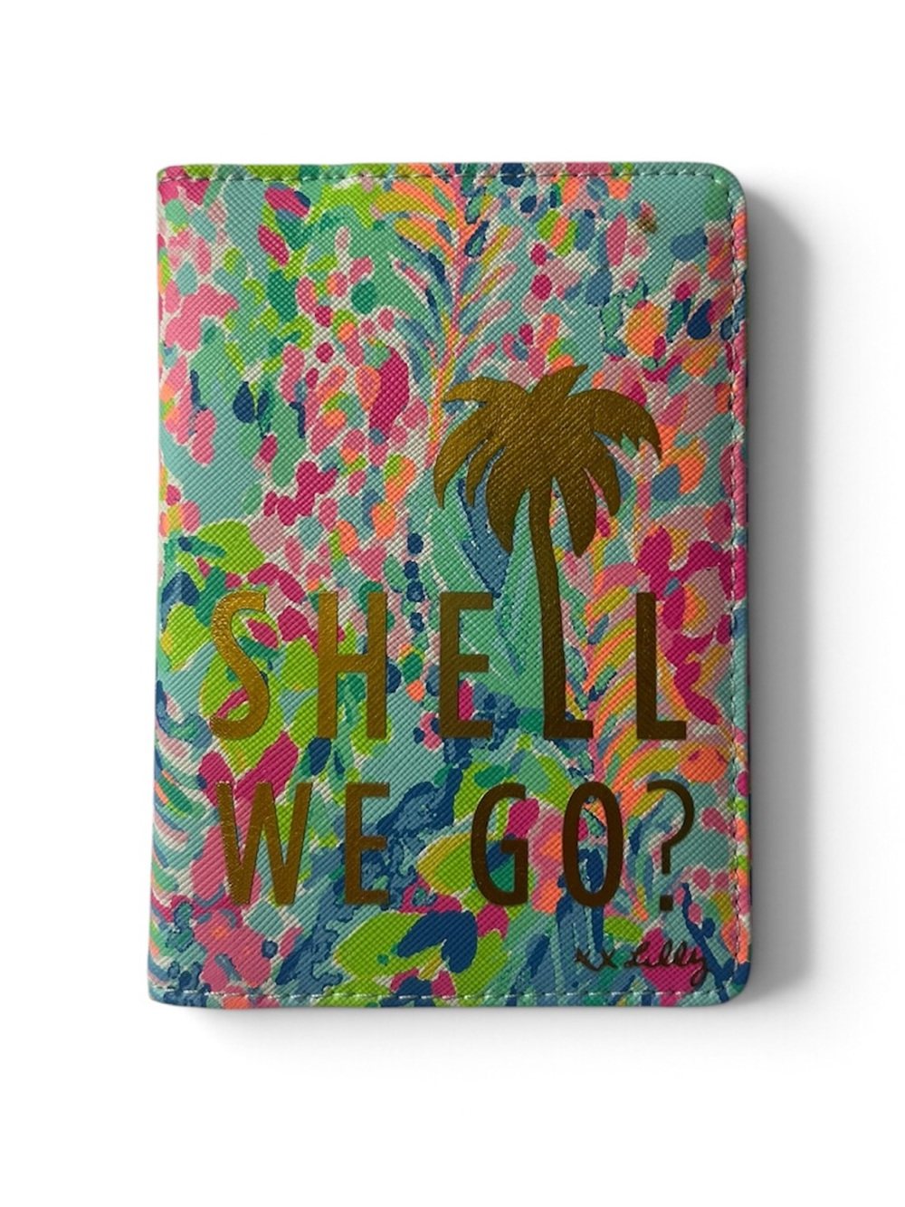 Lilly Pulitzer Multicolor shell we go passport holder catch the wave print